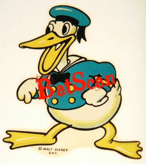 Donald Duck 1934 Decals...Oldest, Rarest on Earth! YOU GET TWO!!  (Price Reduced!)