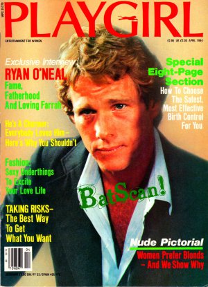 PLAYGIRL Magazine--April 1984--Ryan O'Neal Cover--Centerfold Richard Alan--Nude Blondes!
