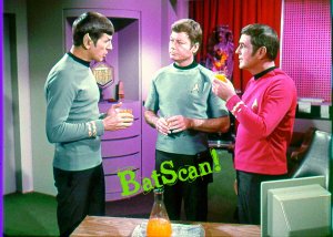 STAR TREK Original Film Slide AND Color 5x7 Pic #91 1968--Spock, Bones & Scotty!