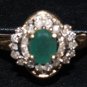 Gold ring 14K with Emerald and dimonds