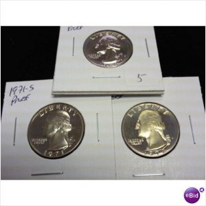 1968-S, 71-S & 72-S WASHINGTON QUARTERS PROOF lot