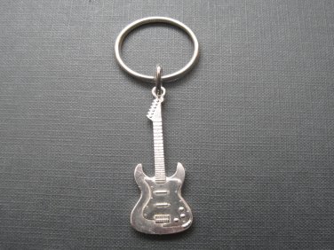 Electric Guitar Metal Keychain