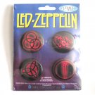 Led Zeppelin Runes Red Button Set Led Zeppelin Runes Red Button Set