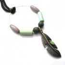 Circle Feather Cord Necklace
