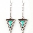 Turquoise Triangle Dangle Earrings