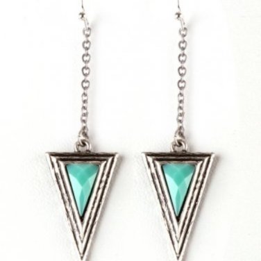 Turquoise Triangle Dangle Earrings