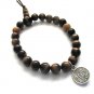Tiger Eye Chinese Lucky Coin Stretch Bracelet