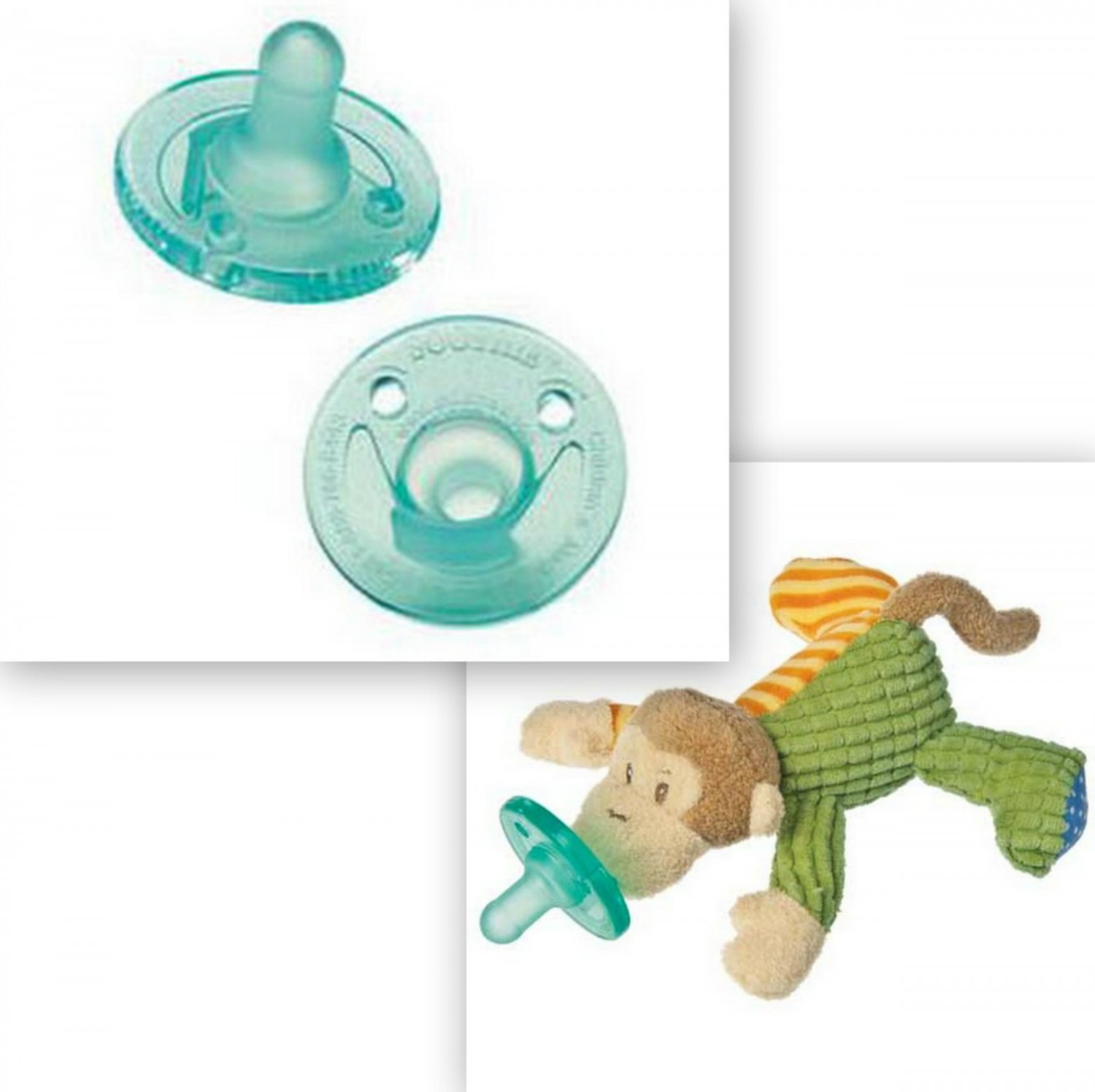 Mango Monkey WubbaNub Pacifier & 2 Soothie Pacifiers Vanilla Scent