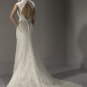 cap sleeve open back swarovski crystals wedding dress 2011 EC7