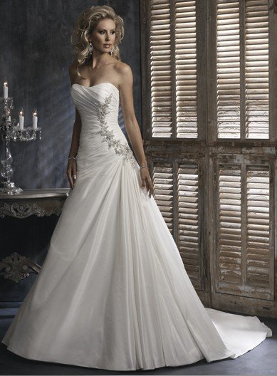 taffeta rhinestone wedding dress 2011 EC35