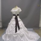 Free shipping short sleeve long train wedding dress 2011 ER17