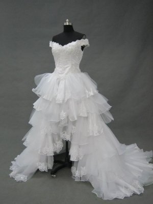 Free shipping front short and long back  wedding dresses ER26