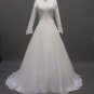 Free shipping long sleeve and high neckline wedding gown ER34