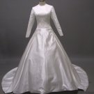 Free shipping long sleeve and high neckline wedding dress ER36