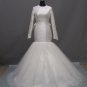 Free shipping long sleeve and high neckline wedding dress ER40