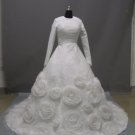Free shipping long sleeve and high neckline wedding dress ER43