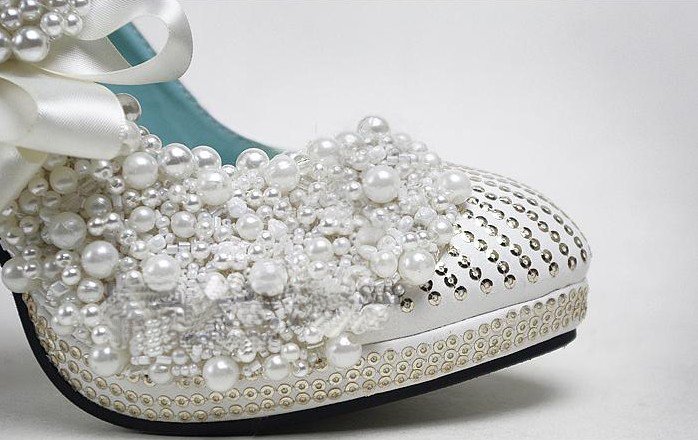 shiny wedding shoes