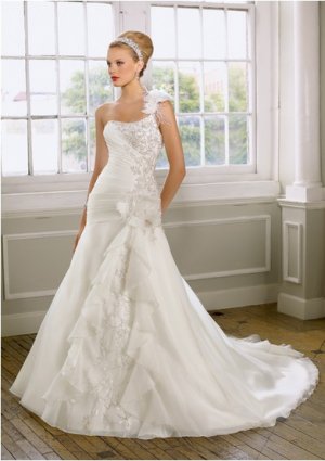 2012 new model one shoulder bridal mermaid wedding dress EC435