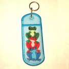 Embroidered Stacked Frog Lip Balm or Lighter Holder Key Chain
