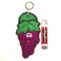 Embroidered Smiley Grapes Lipbalm, Lifesavers or USB Drive Holder Keychain