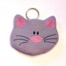Embroidered Kitty Coin Pouch Keychain
