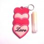 Embroidered Stacked Hearts Lip Balm, USB or Lighter Holder Key Chain