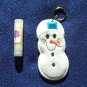 Embroidered Snowman Lipbalm, USB Drive, or Lighter Holder Keychain or Backpack clip