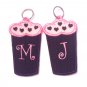 Monogrammed Initial Embroidered Cupcake USB, Lip Balm, Chapstick or lighter holder key chain