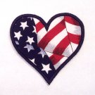 American flag heart patch