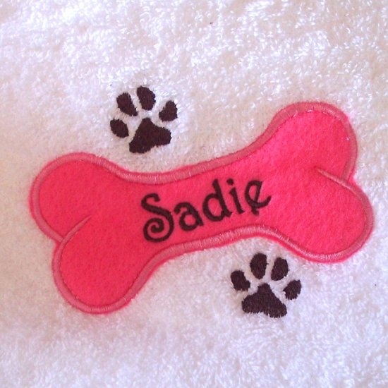 Personalized Embroidered Dog Bath Towel