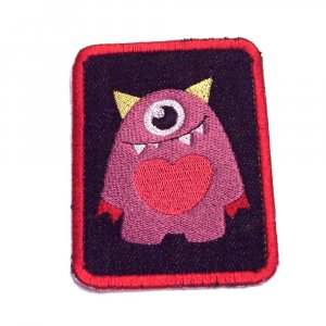 Mono Monster Embroidered Denim Iron on Patch