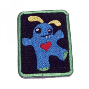 Dorrie Monster Embroidered Denim Iron on Patch