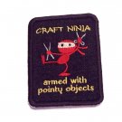 Beware the Craft Ninja Embroidered Denim Iron on Patch