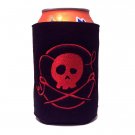 Skull and Crossed Needles Embroidered Can Koozie
