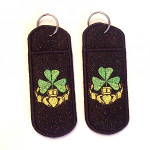 Irish claddagh chapstick/lip balm/USB holder keychain