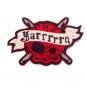 LARGE Yarrrrrn Embroidered Skull and Crossed Needles Iron on Patch