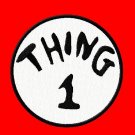 Thing Embroidered Iron on 4" Patches