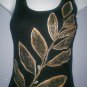 Black/Gold Leaf Design Tank Top