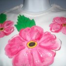 White Hibiscus Design Hand Painted T Shirt