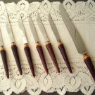 Vintage Bakelite Moc Horn 6 Steak Knives/Carving Knife