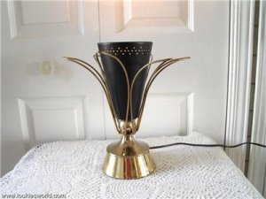 Vintage Tulip Metal Table Lamp 70s