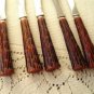 Vintage Bakelite Moc Horn 5 Steak Knives
