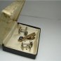 Vintage Light Blue Glass/Silvertone Cuff Links Set