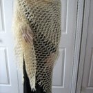 Vintage Long Warm Cream Hand Made Shawl MUST SEE Vintage Long Warm Cream Hand Made Shawl MUST SEE