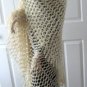 Vintage Long Warm Cream Hand Made Shawl MUST SEE