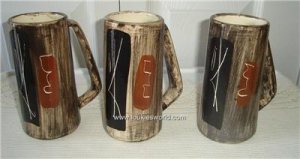 Vintage Laurentian Art Ware Pottery Hand Painted 3 mugs