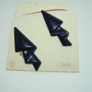 Vintage Navy Enamel Metal Clip Earrings Coro NOS