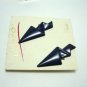 Vintage Navy Enamel Metal Clip Earrings Coro NOS