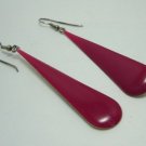 Vintage Red Enamel Metal Long Drop Dangle Earrings Vintage Red Enamel Metal Long Drop Dangle Earrings