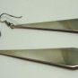 Vintage Red Enamel Metal Long Drop Dangle Earrings